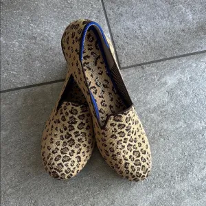 Rothy’s Leopard Cheetah Print Slip-On Classic Loafers Shoes, Size 10