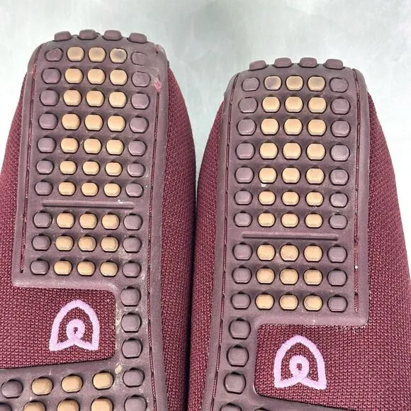 Rothys The Driver Loafer Womens Size 8.5 Red Burgundy Slip On Driving Knit Shoes