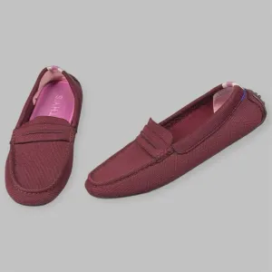 Rothys The Driver Loafer Womens Size 8.5 Red Burgundy Slip On Driving Knit Shoes