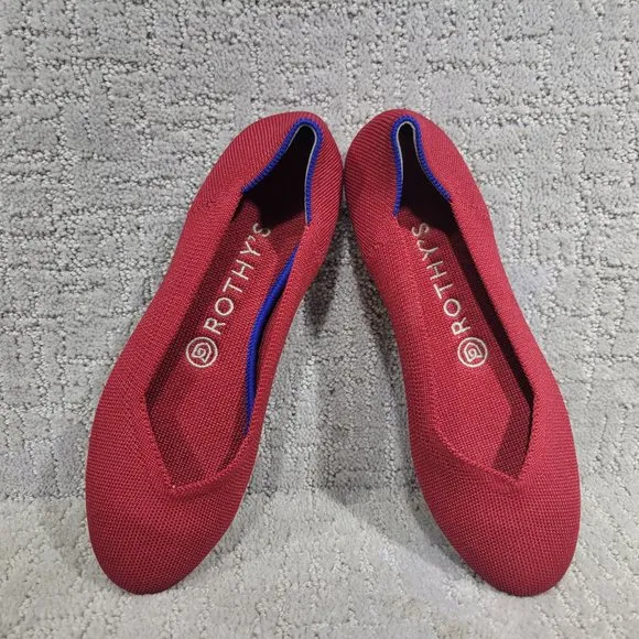 Rothy’s The Flat Scooter Red Round Toe Slip On Shoes Women's Size US 6, 6.5, 10