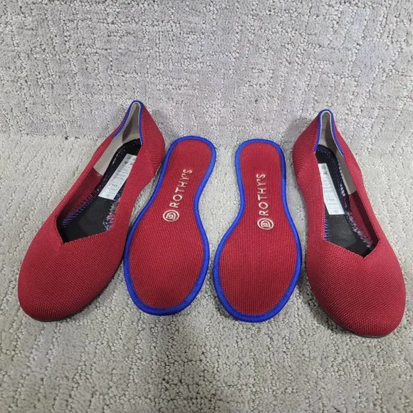 Rothy’s The Flat Scooter Red Round Toe Slip On Shoes Women's Size US 6, 6.5, 10