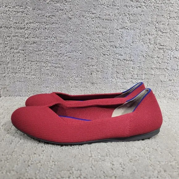 Rothy’s The Flat Scooter Red Round Toe Slip On Shoes Women's Size US 6, 6.5, 10