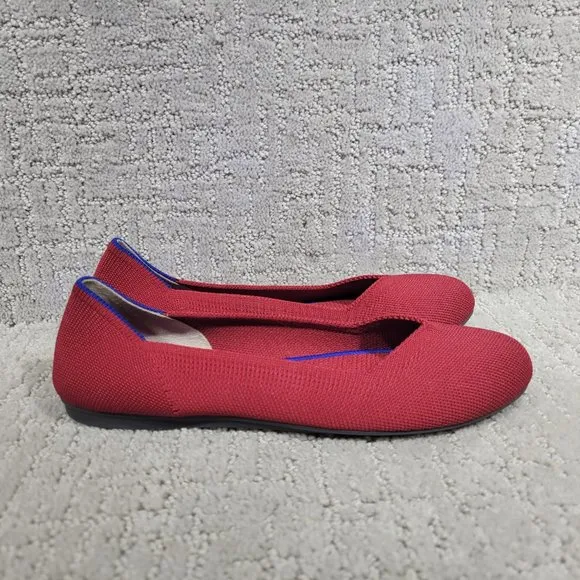 Rothy’s The Flat Scooter Red Round Toe Slip On Shoes Women's Size US 6, 6.5, 10