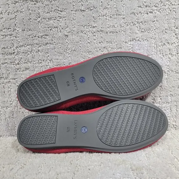 Rothy’s The Flat Scooter Red Round Toe Slip On Shoes Women's Size US 6, 6.5, 10