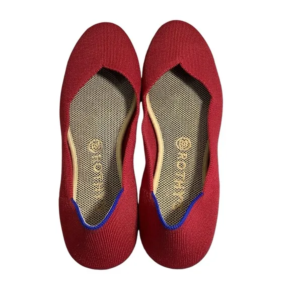 ROTHY’S The Flats Comfort Shoes Round Toe Scooter Red
