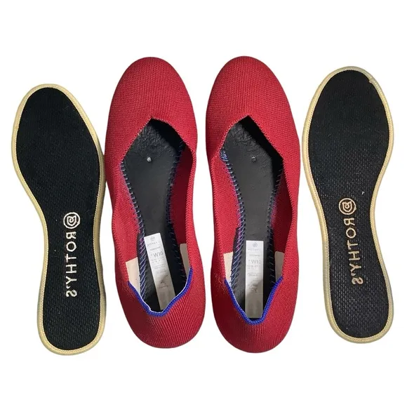 ROTHY’S The Flats Comfort Shoes Round Toe Scooter Red