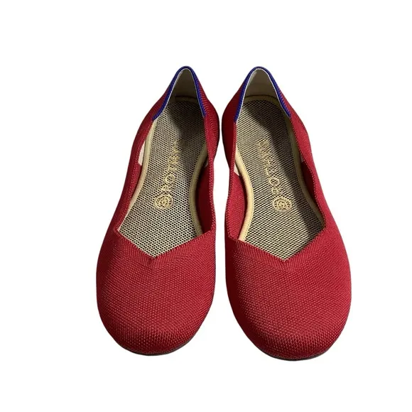 ROTHY’S The Flats Comfort Shoes Round Toe Scooter Red