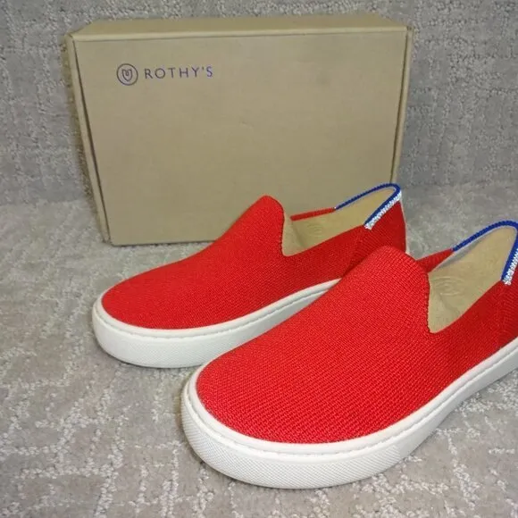 Rothys The Kids Sneaker Red Lollipop Slip On Flat Shoes Kids Size 11-13-1-4