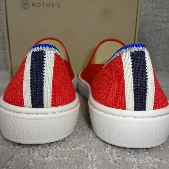 Rothys The Kids Sneaker Red Lollipop Slip On Flat Shoes Kids Size 11-13-1-4