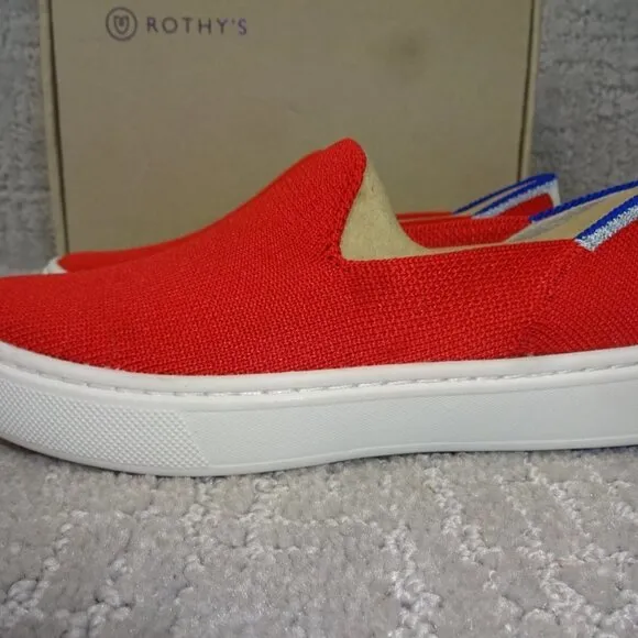 Rothys The Kids Sneaker Red Lollipop Slip On Flat Shoes Kids Size 11-13-1-4