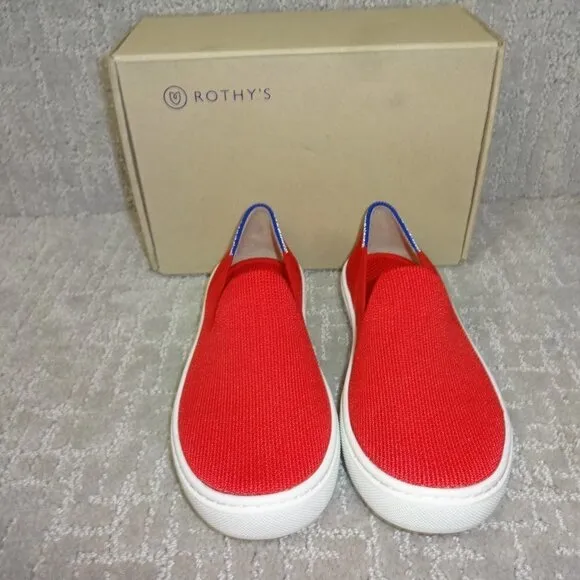 Rothys The Kids Sneaker Red Lollipop Slip On Flat Shoes Kids Size 11-13-1-4
