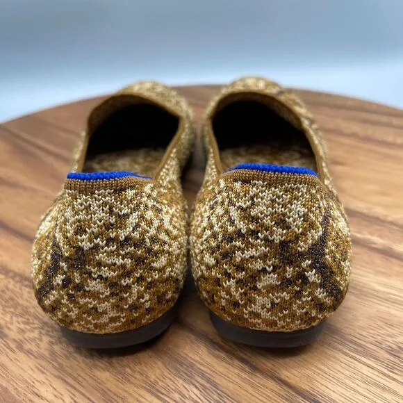 Rothy's The Loafer Womens Size 7 Bronze Python Slip On Shoes Comfort Flats