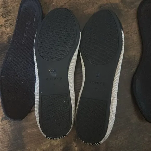 Rothys Tuxedo The Square Slip On Shoes Size 9 / Excellent