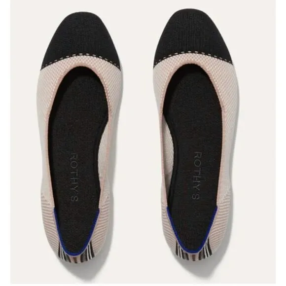 Rothys Tuxedo The Square Slip On Shoes Size 9 / Excellent