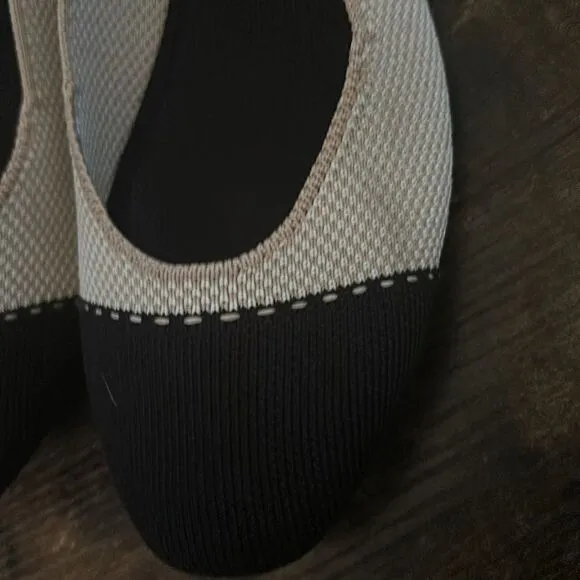 Rothys Tuxedo The Square Slip On Shoes Size 9 / Excellent