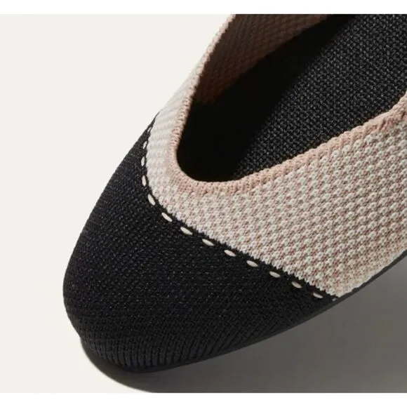 Rothys Tuxedo The Square Slip On Shoes Size 9 / Excellent
