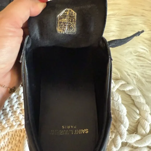 Saint Laurent Women’s Black Leather Sneakers