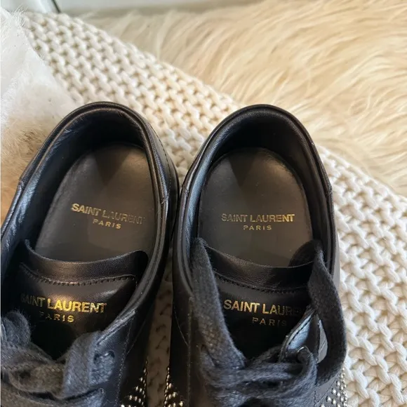 Saint Laurent Women’s Black Leather Sneakers