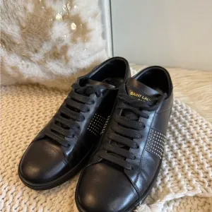 Saint Laurent Women’s Black Leather Sneakers