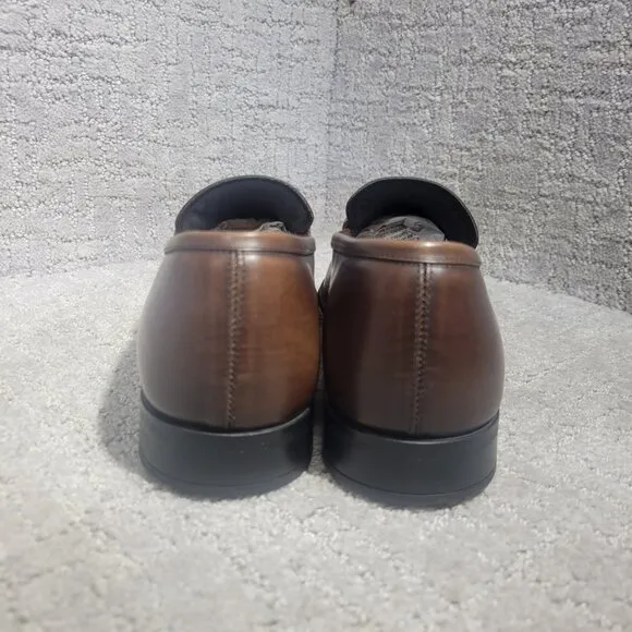 Salvatore Ferragamo Benford Men’s Size 8D US Brown Leather Slip on Loafer Shoes