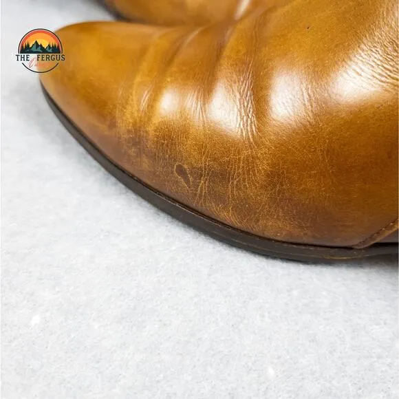 Salvatore Ferragamo Boots Ankle Strap Brown Leather Buckle Heel Women's Size 8