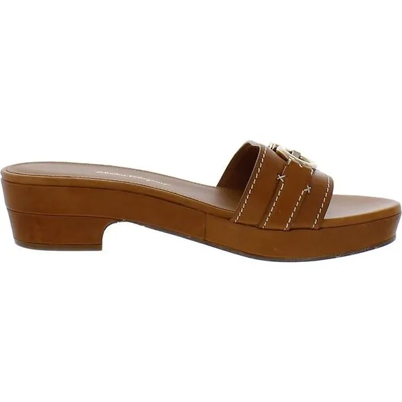 Salvatore Ferragamo Womens PHILEIN Brown Leather Round Toe Sandals New