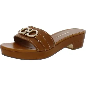Salvatore Ferragamo Womens PHILEIN Brown Leather Round Toe Sandals New
