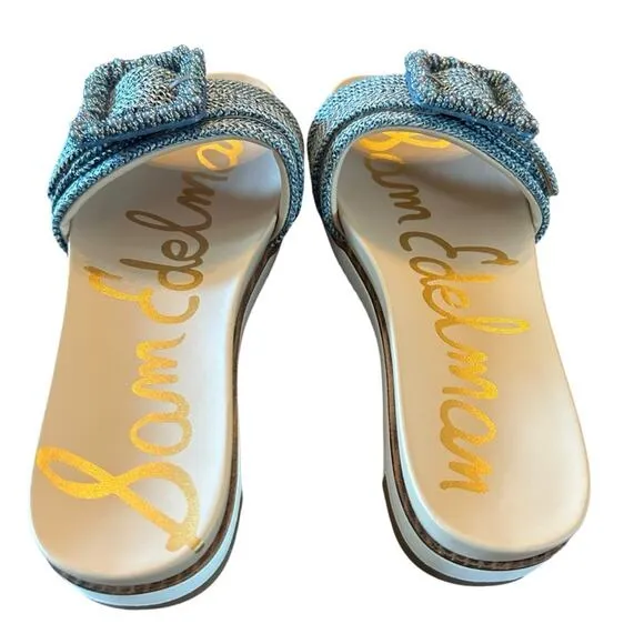 Sam Edelman Ariane Beads Sandals Beaded Buckle Slip On Sandals NEW 5.5