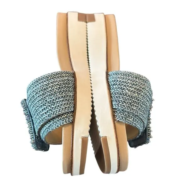 Sam Edelman Ariane Beads Sandals Beaded Buckle Slip On Sandals NEW 5.5