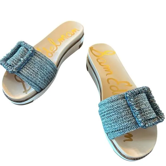 Sam Edelman Ariane Beads Sandals Beaded Buckle Slip On Sandals NEW 5.5