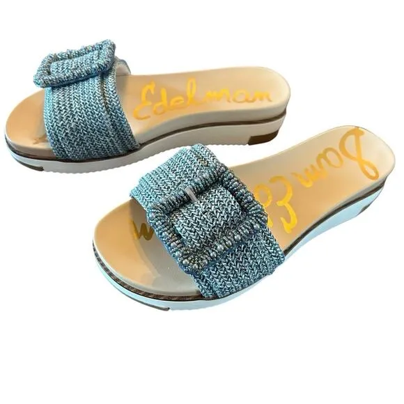 Sam Edelman Ariane Beads Sandals Beaded Buckle Slip On Sandals NEW 5.5