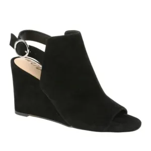 Sam Edelman Black Suede Warick Wedge Peep Toe Boot