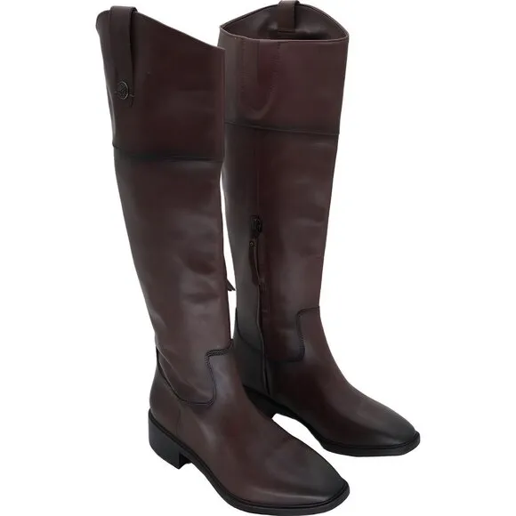 Sam Edelman Drina Brown Leather Riding Boots Knee High Size 7