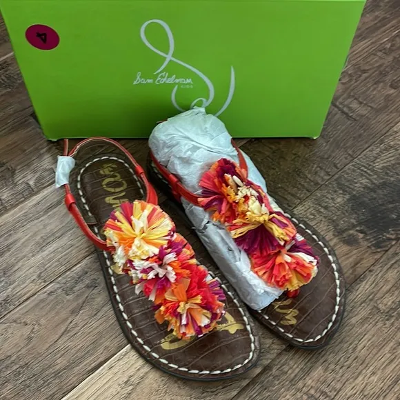 Sam Edelman Girl's Gillie Sandal in Bright Poppy Size 3