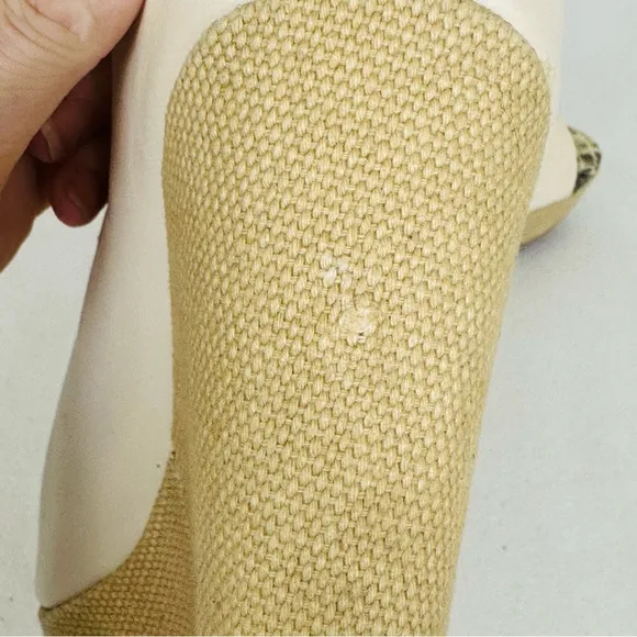 SAM EDELMAN Kylie Cream Leather Platform Espadrille style wedge heels, Size 7