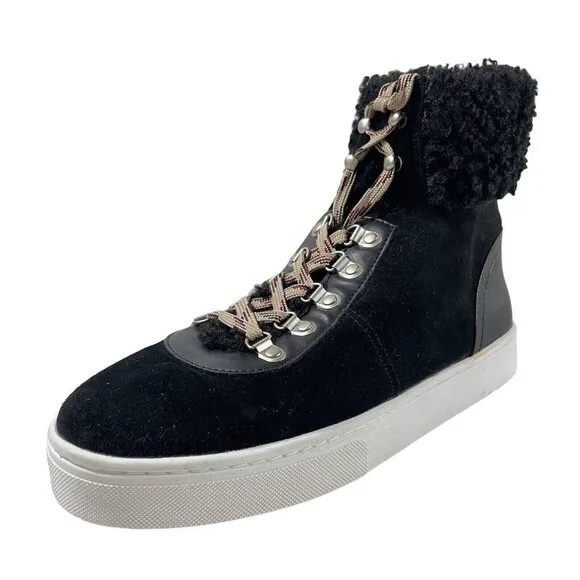 Sam Edelman Luther Shearling Sneaker Women’s Size 10M Black