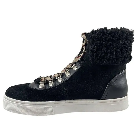 Sam Edelman Luther Shearling Sneaker Women’s Size 10M Black
