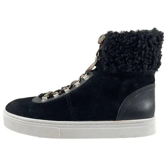 Sam Edelman Luther Shearling Sneaker Women’s Size 10M Black