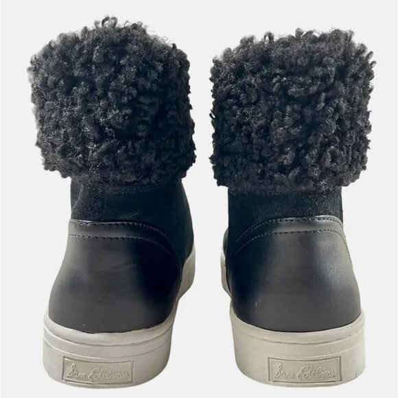 Sam Edelman Luther Shearling Sneaker Women’s Size 10M Black