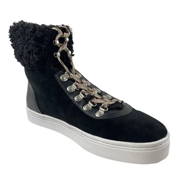 Sam Edelman Luther Shearling Sneaker Women’s Size 10M Black