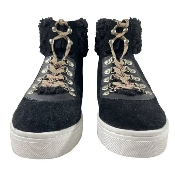 Sam Edelman Luther Shearling Sneaker Women’s Size 10M Black