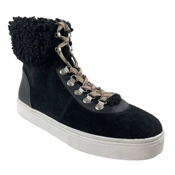 Sam Edelman Luther Shearling Sneaker Women’s Size 10M Black