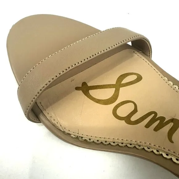 SAM EDELMAN PATTI WOMENS SZ 10M TAN LEATHER OPEN TOE KITTEN HEEL/SANDALS