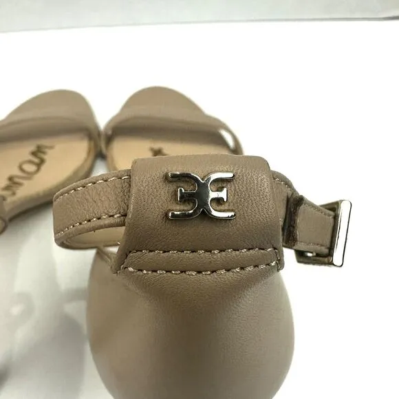 SAM EDELMAN PATTI WOMENS SZ 10M TAN LEATHER OPEN TOE KITTEN HEEL/SANDALS