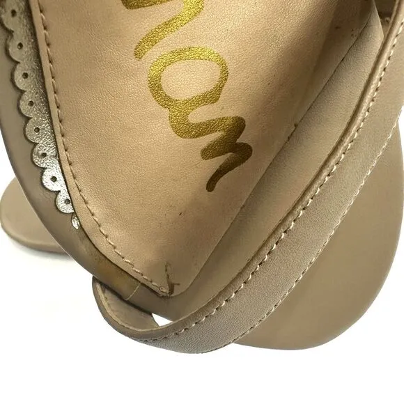 SAM EDELMAN PATTI WOMENS SZ 10M TAN LEATHER OPEN TOE KITTEN HEEL/SANDALS