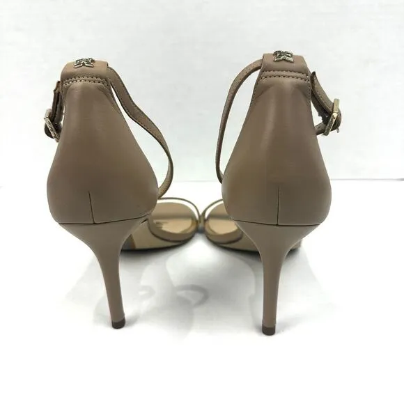 SAM EDELMAN PATTI WOMENS SZ 10M TAN LEATHER OPEN TOE KITTEN HEEL/SANDALS