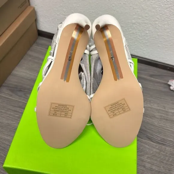 Sam Edelman Sareena White Stiletto Heel Open Toe Ankle Strap Heeled Sandals