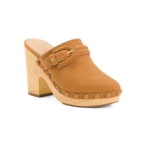 Sam Edelman Womens Brown Suede Nyla Slip On Wooden Clog Heels Sz 7 NIB
