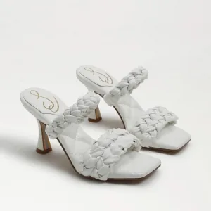 Sam Edelman Women's Meghan White Braided Straps Square Toe Heels Sandals Size  8