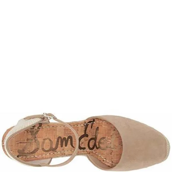 SAM EDELMAN WOMEN'S YARO HEELED SANDALS, OATMEAL, OFF WHITE, 7.5